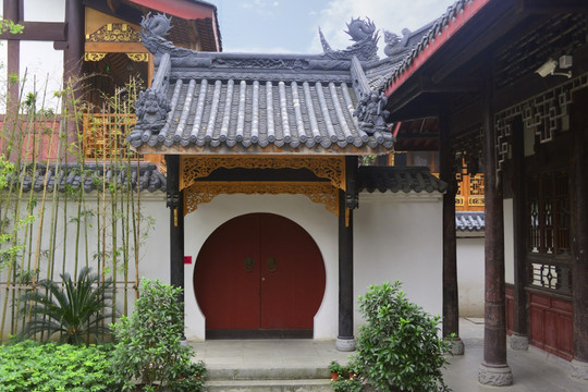 中式庭院 垂花门 月亮门