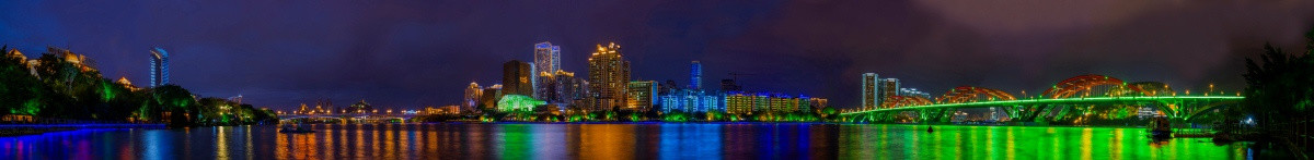 柳州半岛风情港夜景全景图