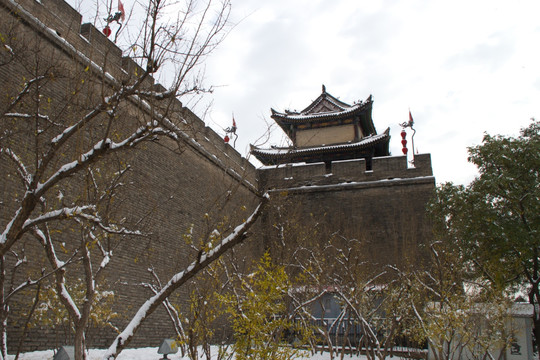 西安城墙 雪景