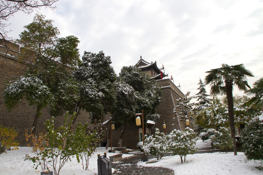 西安城墙 雪景