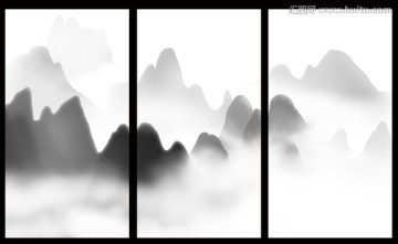 水墨山