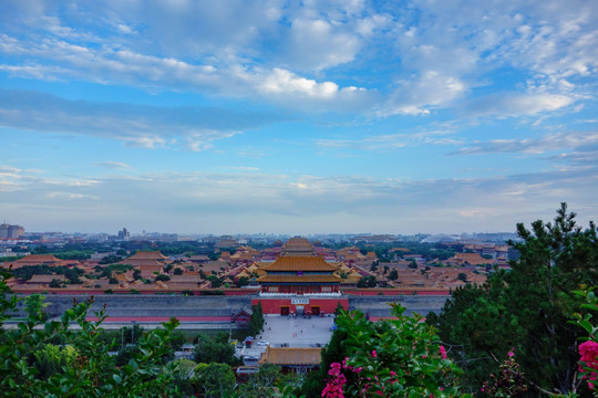 景山俯瞰北京故宫古建筑群