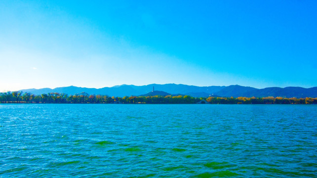 水天相接 湖面