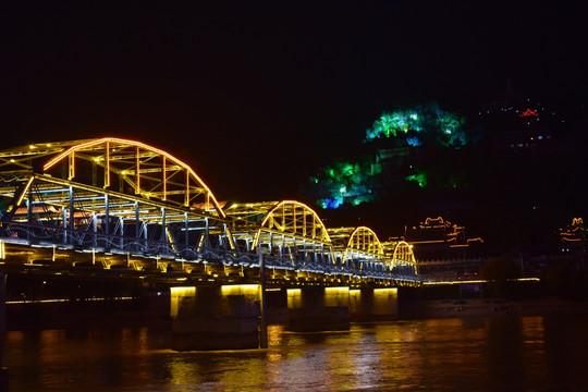 兰州中山桥夜景