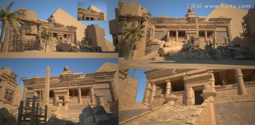 3D模型古建埃及神殿尼罗河