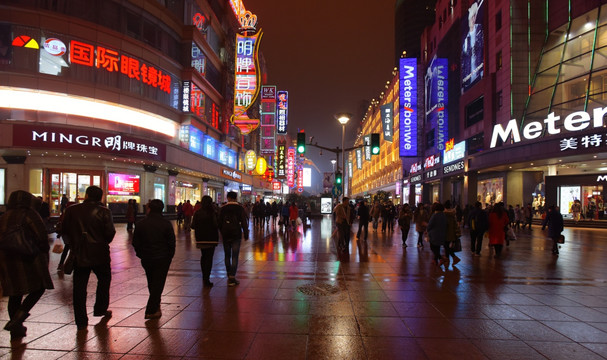 上海南京路步行街夜景