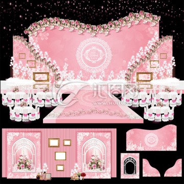 粉色樱花主题婚礼
