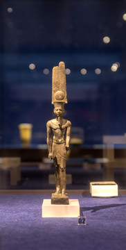 博物馆里古代埃及奥西里斯雕像