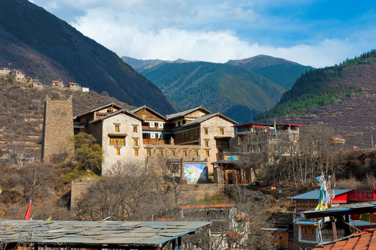 藏族民居直波碉群卓克基土司官寨