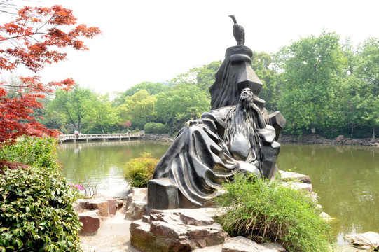 常州红梅公园 高山流水雕像