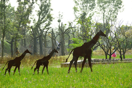 园林雕塑 长颈鹿