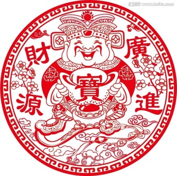 财神剪纸