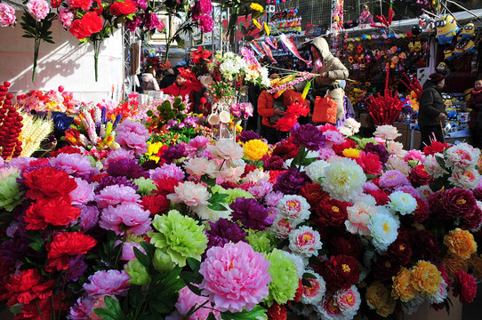 春节庙会 鲜花