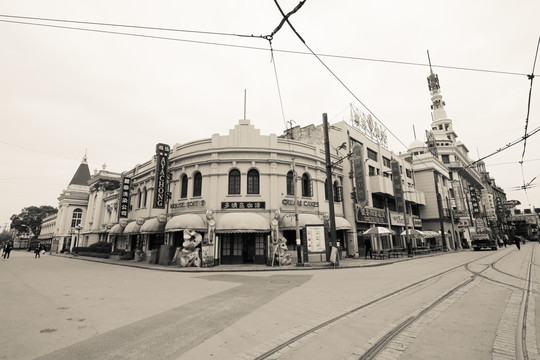 老上海街道建筑