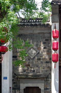 南京老门东古镇民居红灯笼
