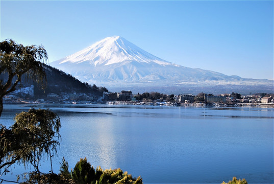 日本富士山湖光山色美景