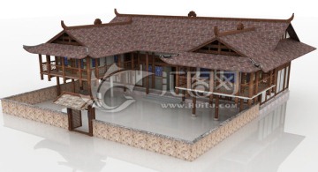 农家乐木屋模型设计