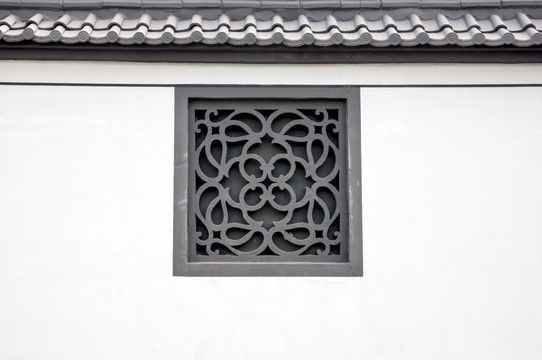 中式院墙 瓦墙 花窗