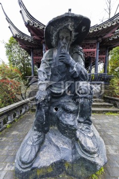 姜太公 钩鱼 雕塑 名人雕塑