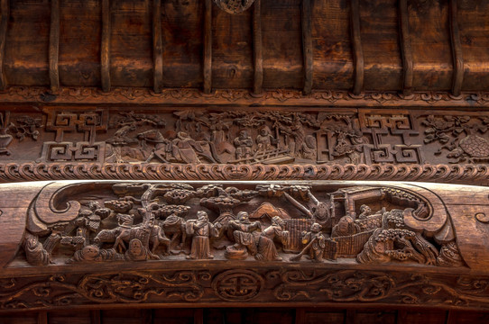 中式明清木雕建筑装饰
