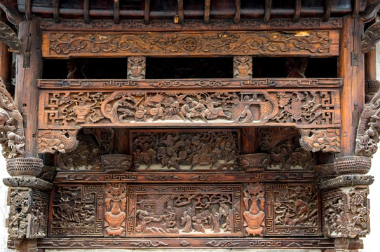 中式明清木雕建筑装饰