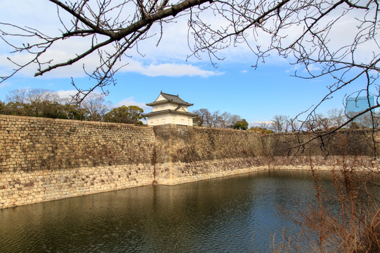 大阪城天守阁城墙护城河