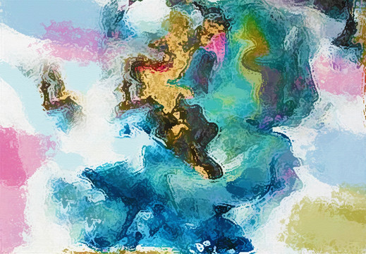 抽象涂鸦云雾山水装饰油画