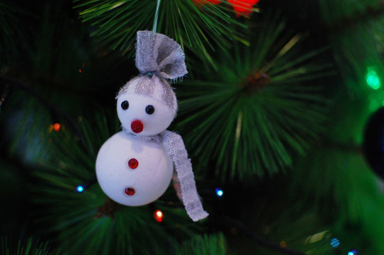 圣诞装饰 圣诞树上的小雪人