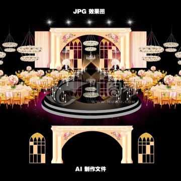 香槟金主题婚礼设计