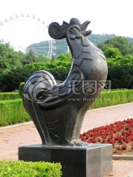 十二生肖 鸡 铜质雕像