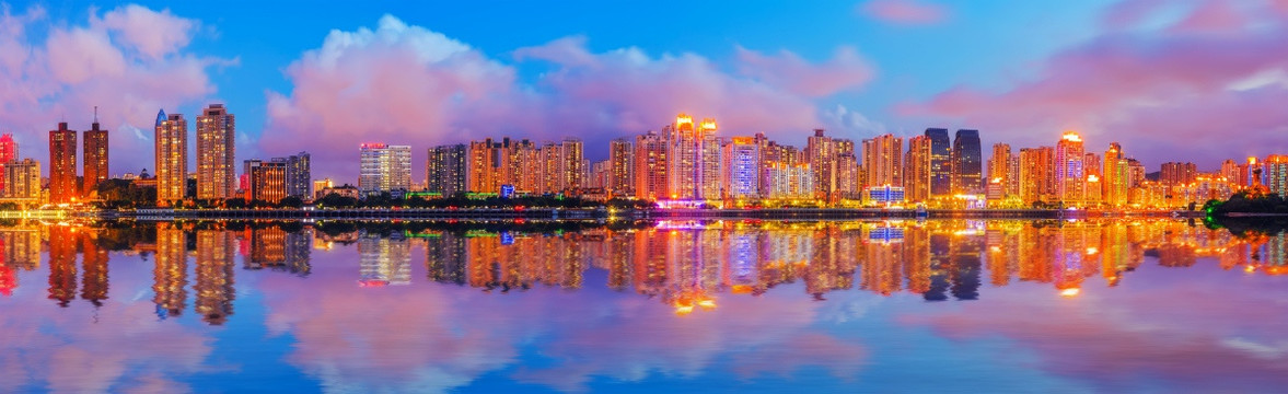 温州城市夜景 全景大画幅