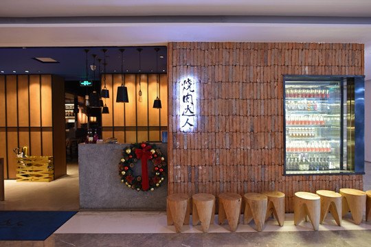 韩国料理餐厅门头 美食城设计