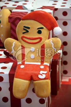 圣诞节商场装饰 人形饼干