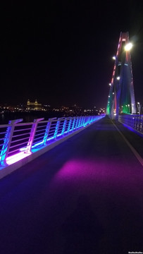斜拉桥夜景，拉索桥夜景