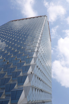 玻璃大厦蓝天白云图片