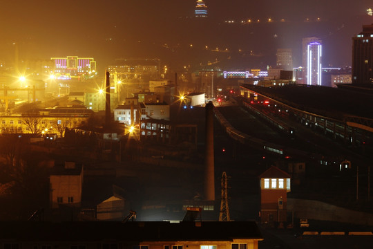 辽宁丹东 城市夜景