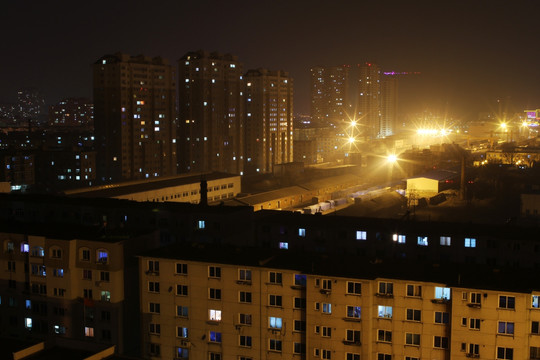 辽宁丹东 城市夜景