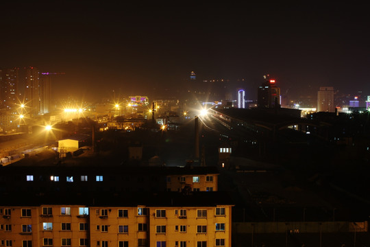 辽宁丹东 城市夜景