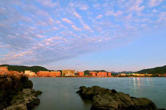 蓝色大海 海上日出 朝霞 自然