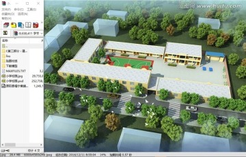 小学校园3d鸟瞰图设计