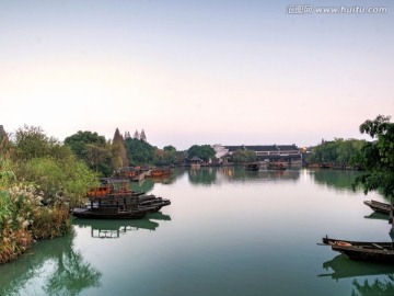 乌镇西栅元宝湖全景