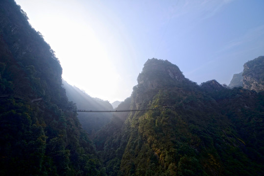 武义牛头山金锁桥全景