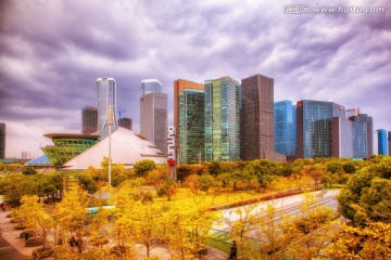 杭州城市阳台建筑风光