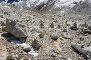 地形地貌 乱石堆积雪 冰蚀地貌