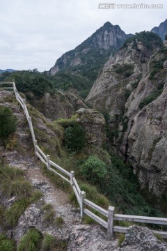 雁荡山 栏杆 石阶 栈道