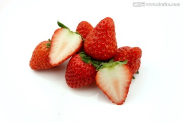 草莓 内部 白底素材图