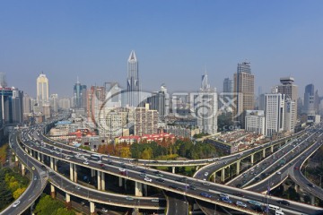 上海延安高架桥全景