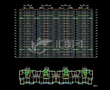 小区住宅平立面图CAD