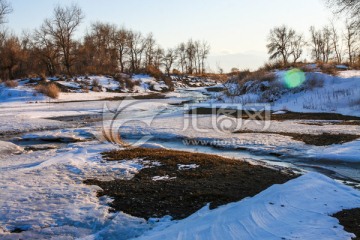 冬季风光荒野积雪