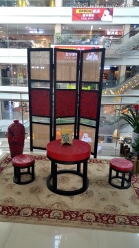 红色圆凳 中国家具